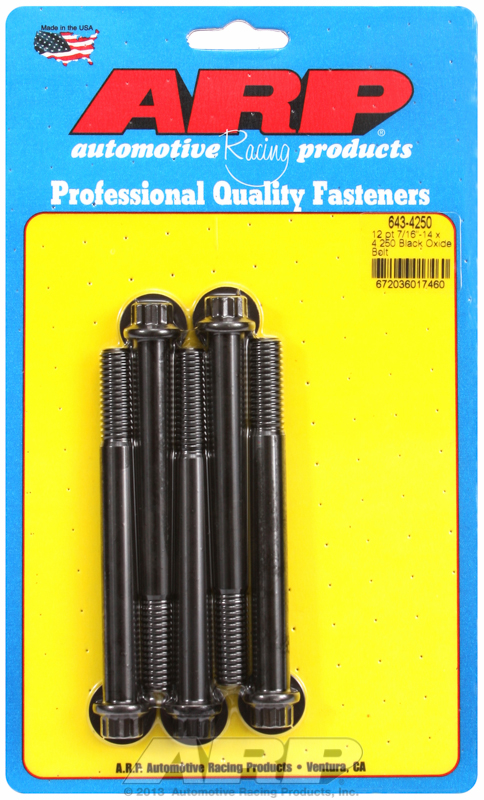ARP 643-4250 - 7/16-14 x 4.250 12pt black oxide bolts ARP 643-4250 - 7/16-14 x 4.250 12pt black oxide bolts
