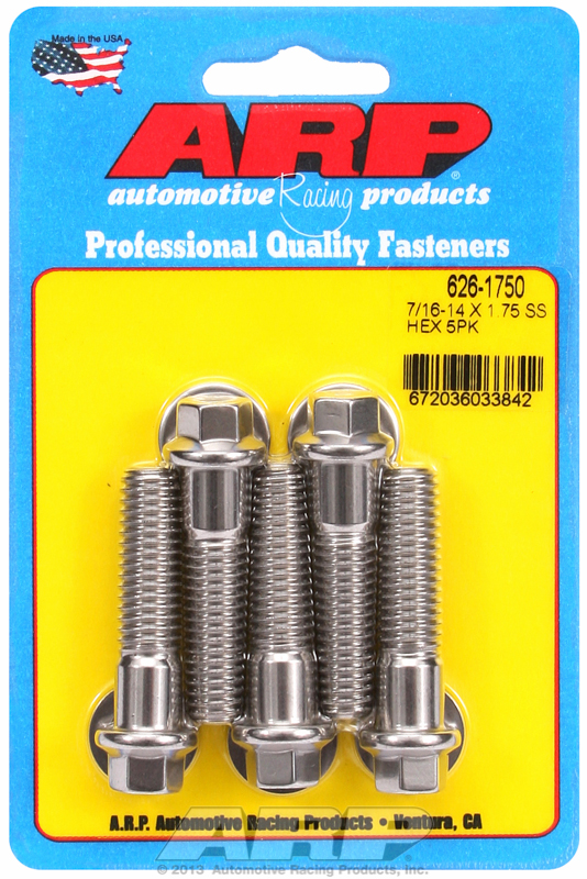 ARP 626-1750 - 7/16-14 X 1.750 hex SS bolts ARP 626-1750 - 7/16-14 X 1.750 hex SS bolts