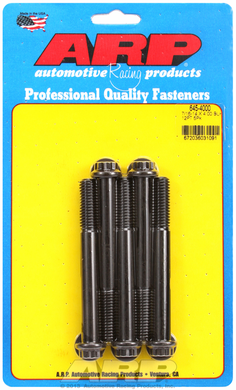 ARP 645-4000 - 7/16-14 X 4.000 12pt 1/2 wrenching black oxide bolts