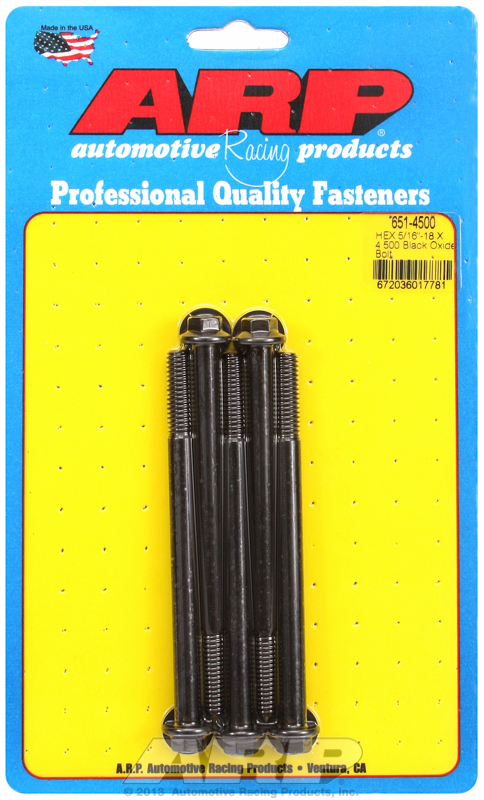 ARP 651-4500 - 5/16-18 X 4.500 hex black oxide bolts ARP 651-4500 - 5/16-18 X 4.500 hex black oxide bolts