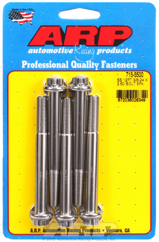 ARP 715-3500 - 3/8-24 x 3.500 12pt 7/16 wrenching SS bolts ARP 715-3500 - 3/8-24 x 3.500 12pt 7/16 wrenching SS bolts