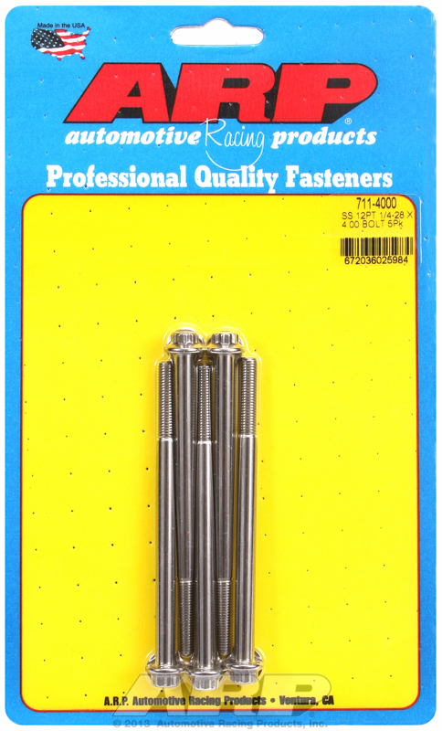 ARP 711-4000 - 1/4-28 x 4.000 12pt SS bolts ARP 711-4000 - 1/4-28 x 4.000 12pt SS bolts