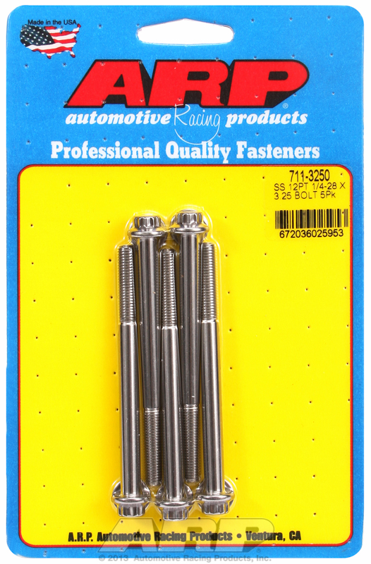 ARP 711-3250 - 1/4-28 x 3.250 12pt SS bolts ARP 711-3250 - 1/4-28 x 3.250 12pt SS bolts