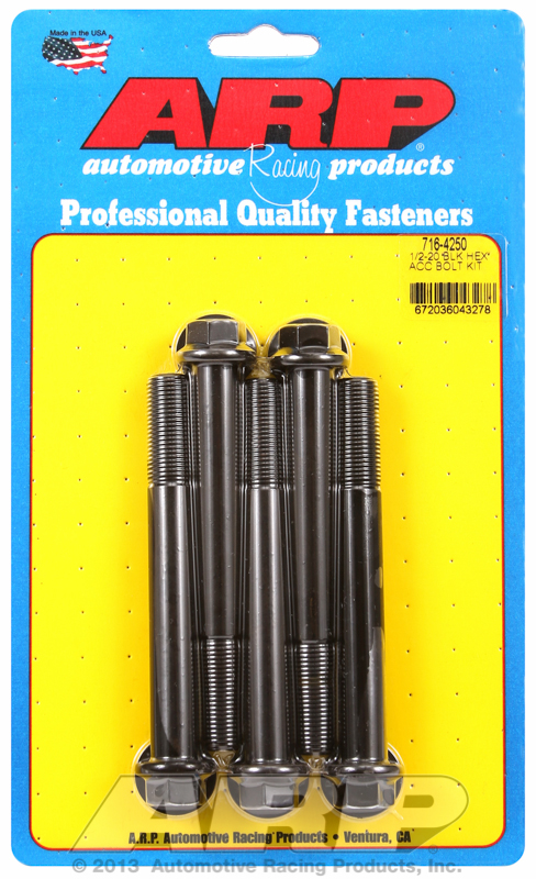 ARP 716-4250 - 1/2-20 x 4.250 hex black oxide bolts ARP 716-4250 - 1/2-20 x 4.250 hex black oxide bolts