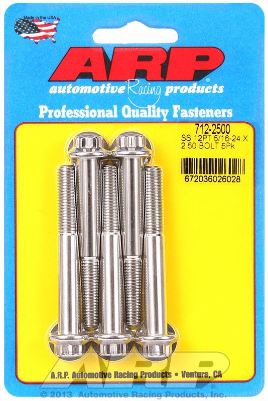ARP 712-2500 - 5/16-24 x 2.500 12pt SS bolts ARP 712-2500 - 5/16-24 x 2.500 12pt SS bolts
