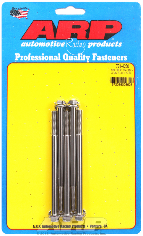 ARP 721-4250 - 1/4-28 x 4.250 hex SS bolts