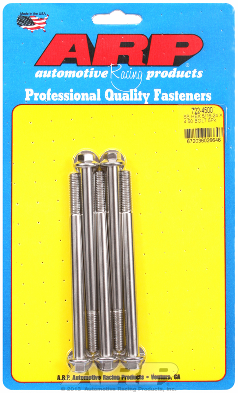 ARP 722-4500 - 5/16-24 x 4.500 hex SS bolts