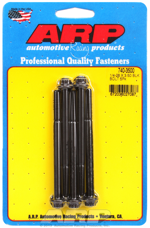 ARP 740-3500 - 1/4-28 x 3.500 12pt black oxide bolts ARP 740-3500 - 1/4-28 x 3.500 12pt black oxide bolts