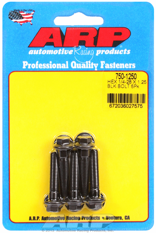 ARP 750-1250 - 1/4-28 x 1.250 hex black oxide bolts