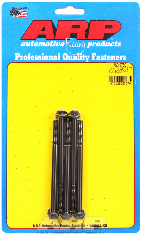 ARP 750-3750 - 1/4-28 x 3.750 hex black oxide bolts
