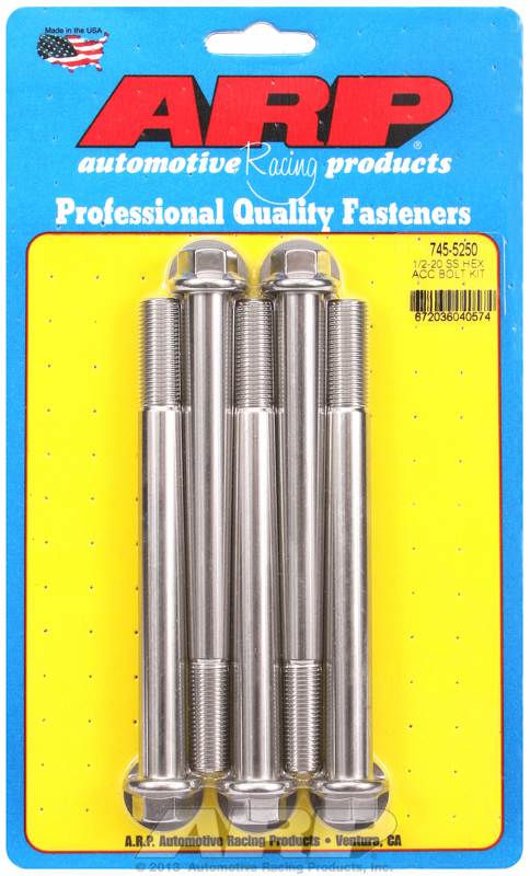 ARP 745-5250 - 1/2-20 x 5.250 hex SS bolts ARP 745-5250 - 1/2-20 x 5.250 hex SS bolts