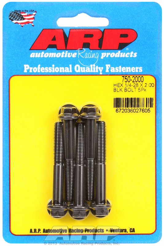 ARP 750-2000 - 1/4-28 x 2.000 hex black oxide bolts ARP 750-2000 - 1/4-28 x 2.000 hex black oxide bolts