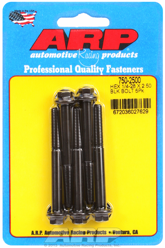 ARP 750-2500 - 1/4-28 x 2.500 hex black oxide bolts