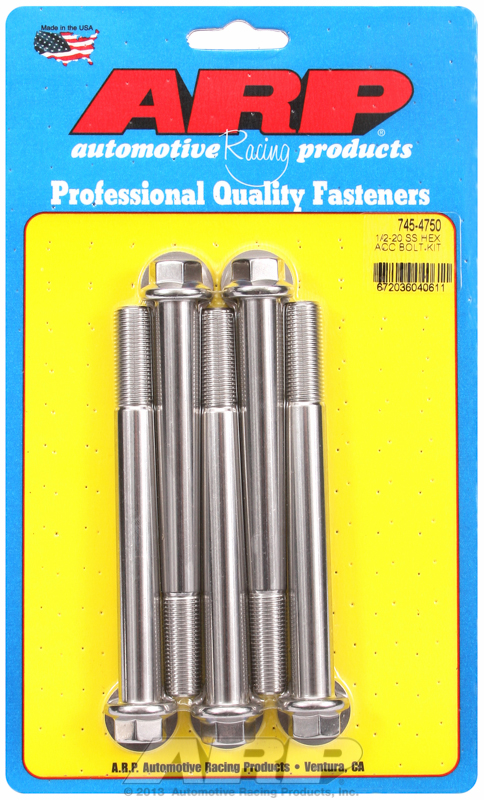 ARP 745-4750 - 1/2-20 x 4.750 hex SS bolts