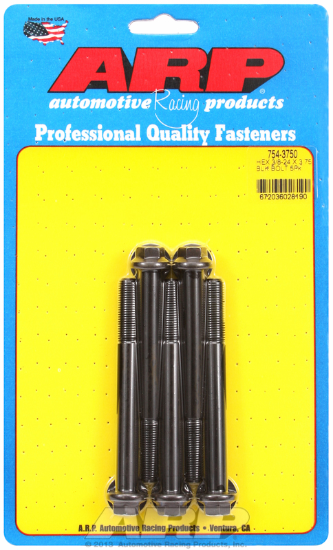 ARP 754-3750 - 3/8-24 x 3.750 hex 7/16 wrenching black oxide bolts