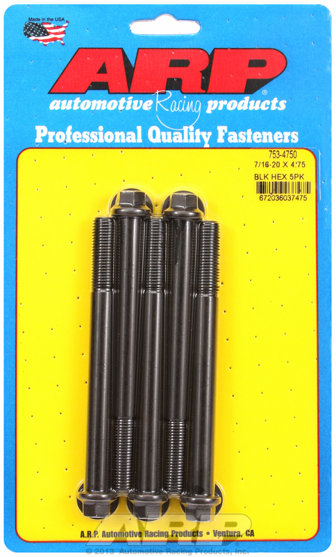 ARP 753-4750 - 7/16-20 x 4.750 hex black oxide bolts ARP 753-4750 - 7/16-20 x 4.750 hex black oxide bolts