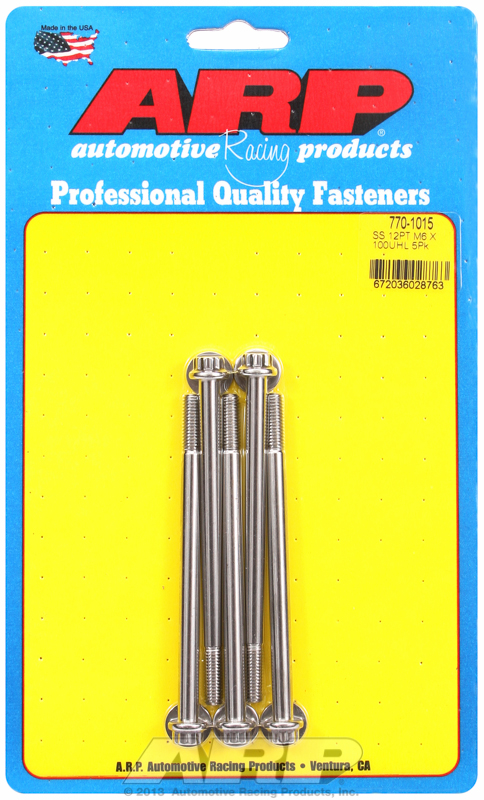 ARP 770-1015 - M6 x 1.00 x 100 12pt SS bolts