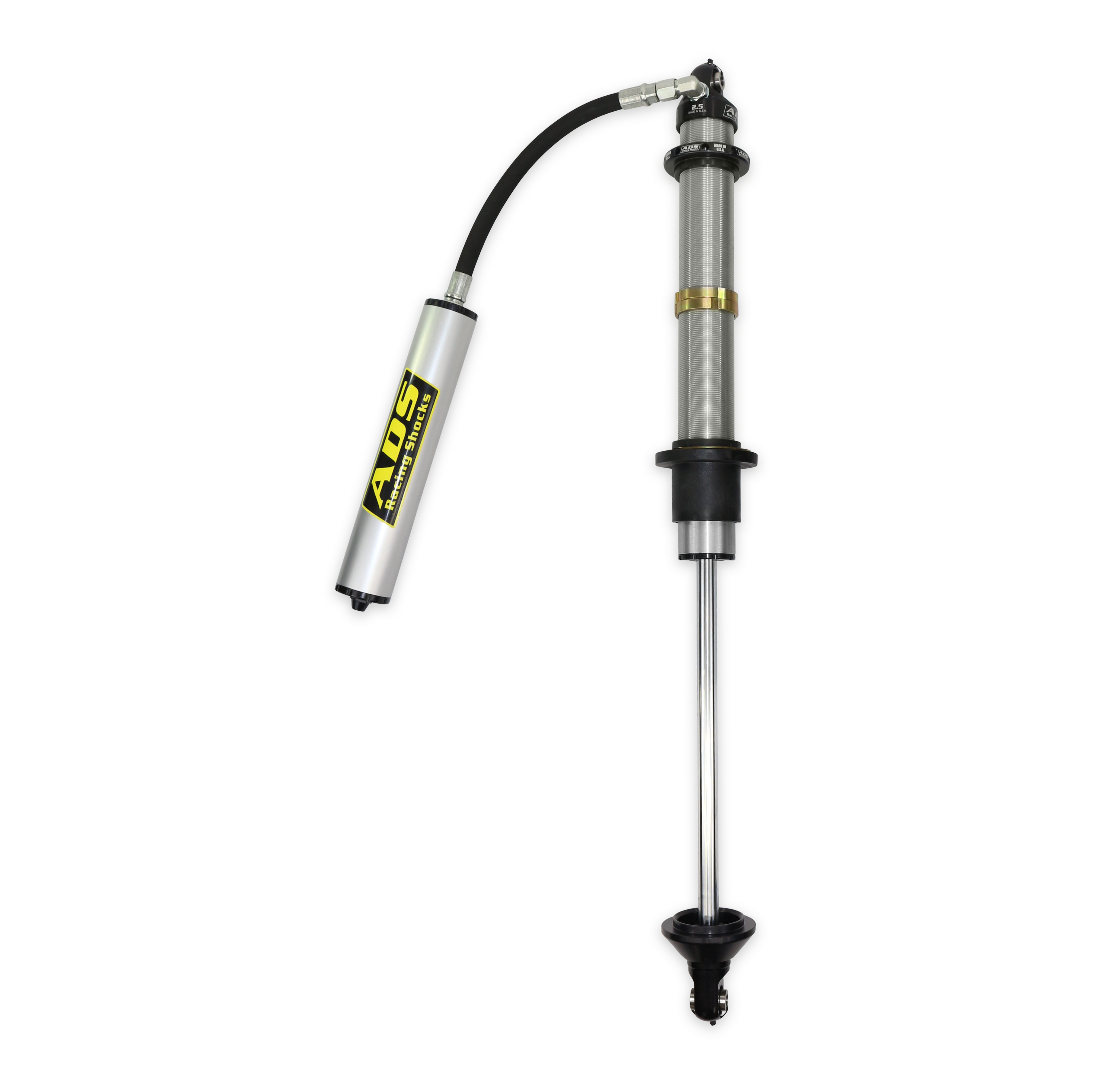 Arizona Desert Shocks 250-COS10-DKA - 2.5 in. x 10 in. Stroke Coil-over Remote Reservoir (90 Deg Hose) w/ Comp Adj Dirt King Spec