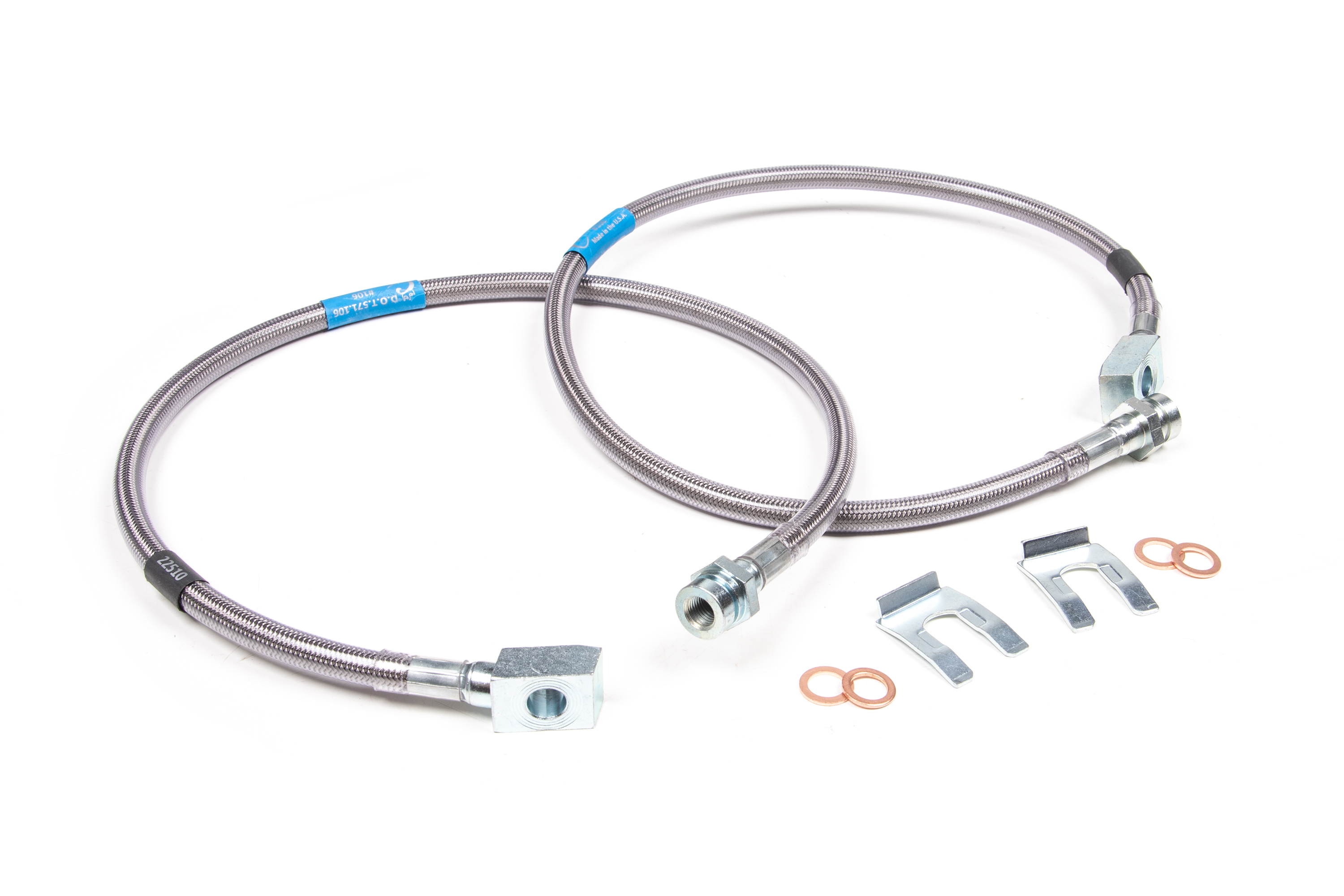 BDS Suspension BDS101001 - Front Brake Line Set - Stainless Steel - Fits 6 Inch Lift - Chevy/GMC Truck and SUV (88-98)