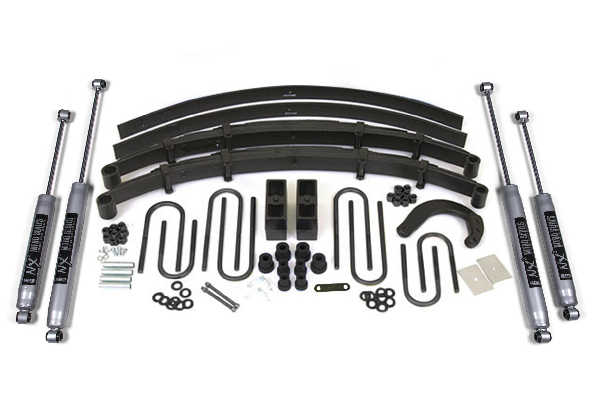 BDS Suspension BDS115H - 6 Inch Lift Kit Chevy/GMC 1/2 Ton Truck/SUV 73-76 4WD 4 Inch Block Kit with Add-A-Leaf NX2 Nitro Shocks BDS Suspension BDS115H - 6 Inch Lift Kit Chevy/GMC 1/2 Ton Truck/SUV 73-76 4WD 4 Inch Block Kit with Add-A-Leaf NX2 Nitro Shocks