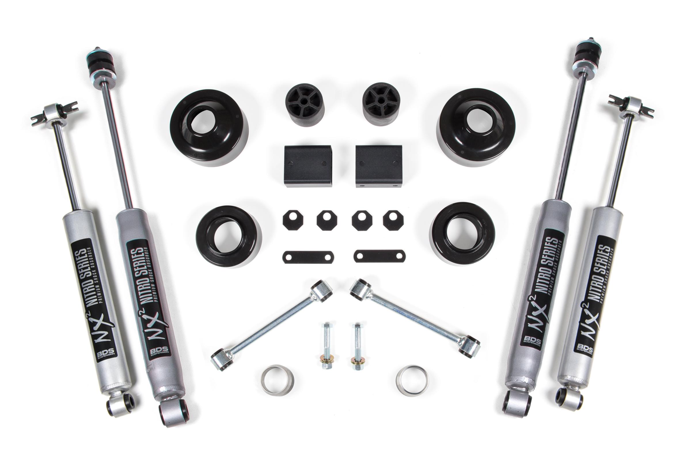 BDS Suspension BDS1429H - 2 Inch Lift Kit Coil Spacer Jeep Wrangler JK 12-18 2-Door NX2 Nitro Shocks