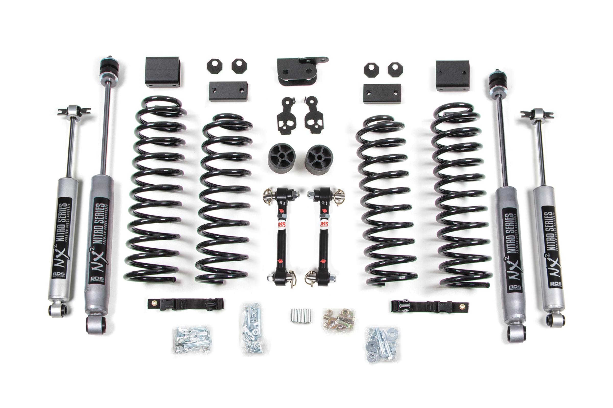 BDS Suspension BDS1423H - 3 Inch Lift Kit Jeep Wrangler JK 07-11 2-Door Sway Bar Disconnects NX2 Nitro Shocks