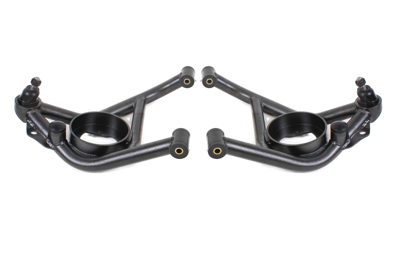 BMR AAL321H - 70-81 Chevrolet Camaro A-Arms Lower Delrin Bushings Std Ball Joint - Black Hammertone
