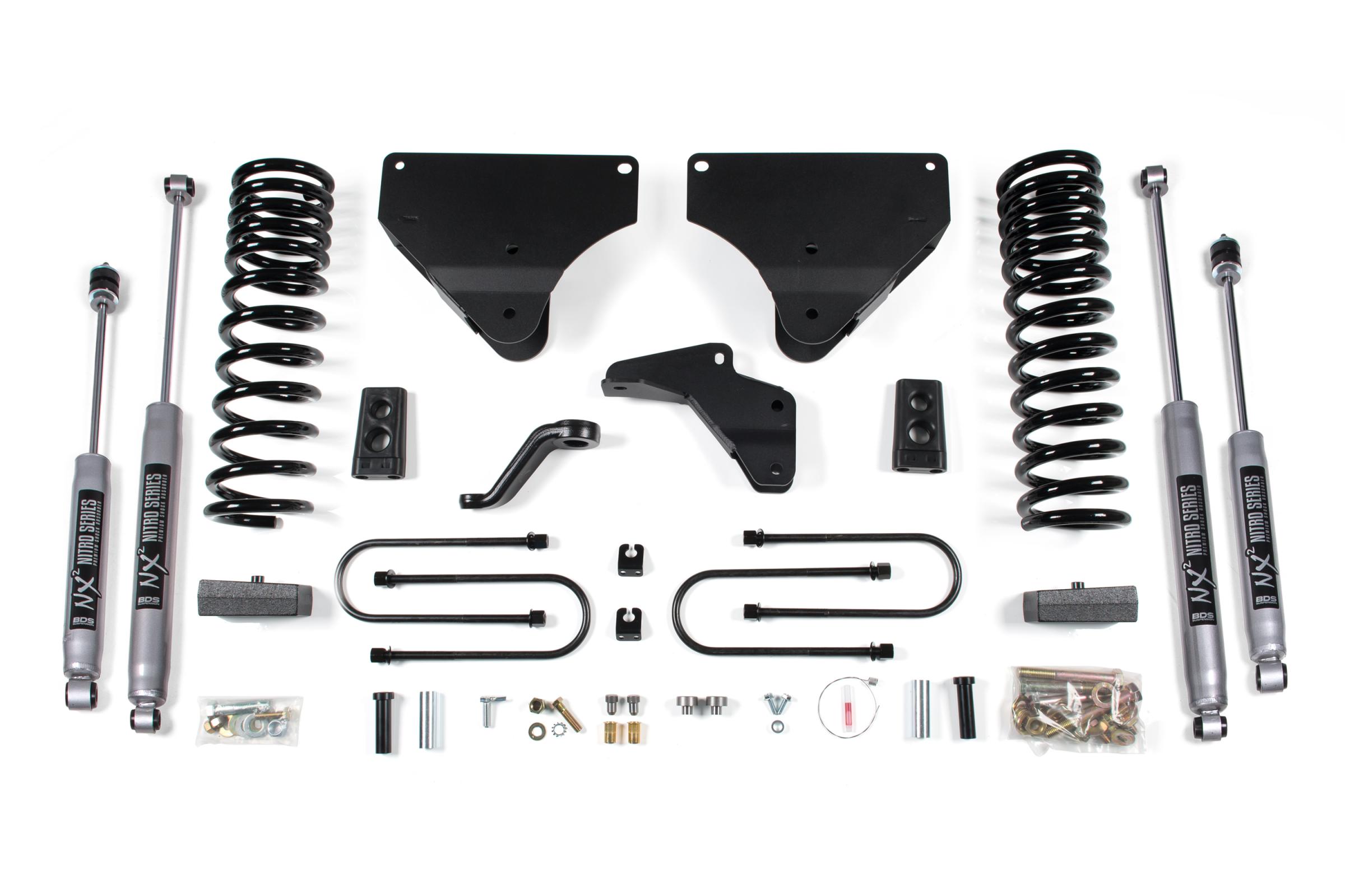 BDS Suspension BDS1612H - 4 Inch Lift Kit Ram 3500 13-18 4WD Gas 3 Inch Block NX2 Nitro Shocks