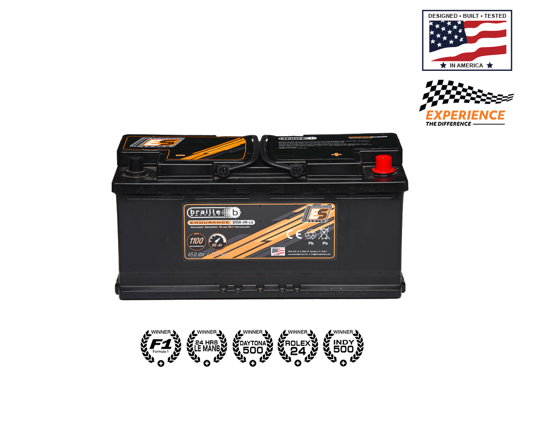 Braille Battery B95R-H9-L6 - Endurance Series AGM Battery- 12V, Group 95R/H9/L6, 1100 CCA
