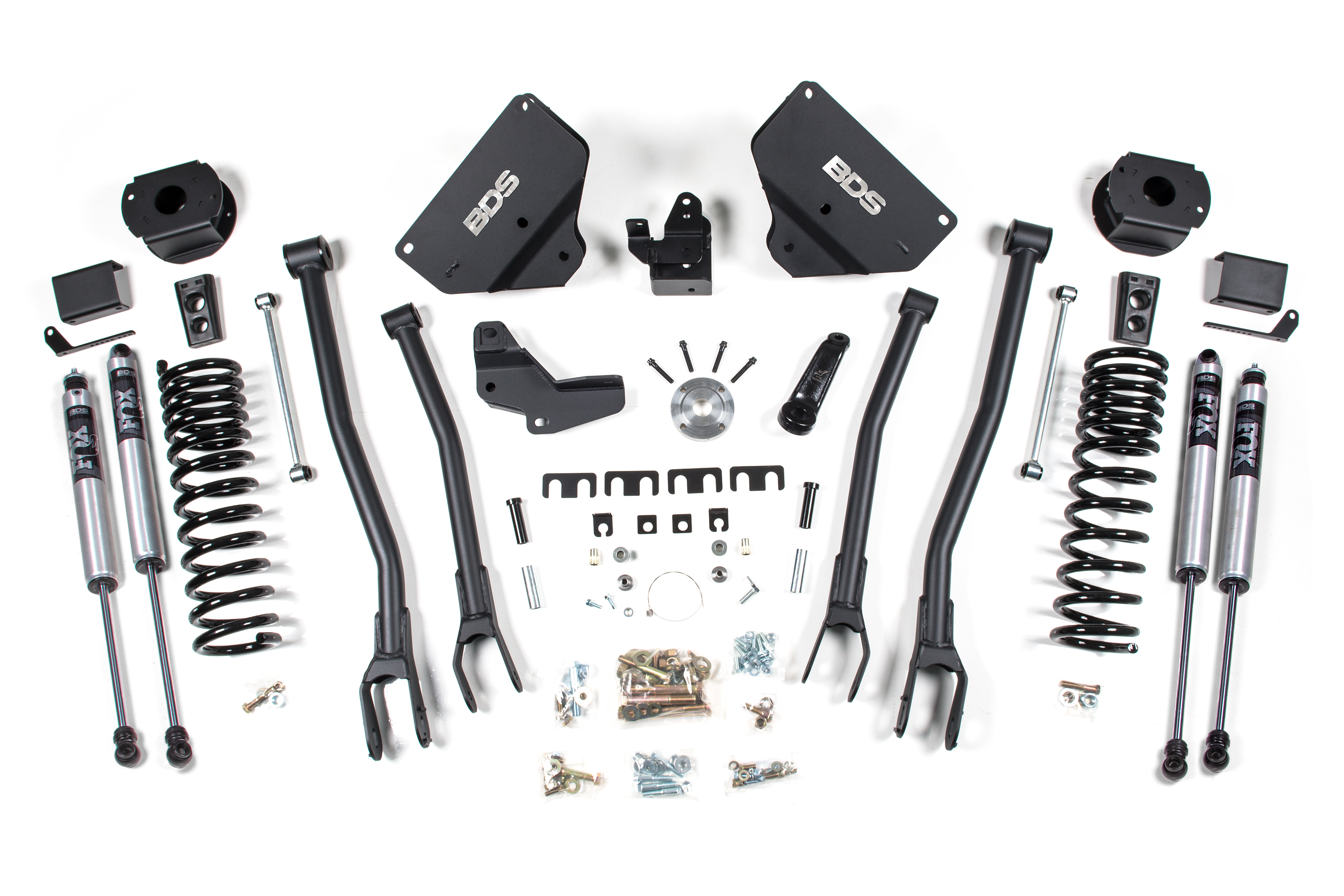 BDS Suspension BDS1634FS - 4 Inch Lift Kit w/ 4-Link Ram 2500 w/ Rear Air Ride 14-18 4WD Gas Fox 2.0 Performance Shocks
