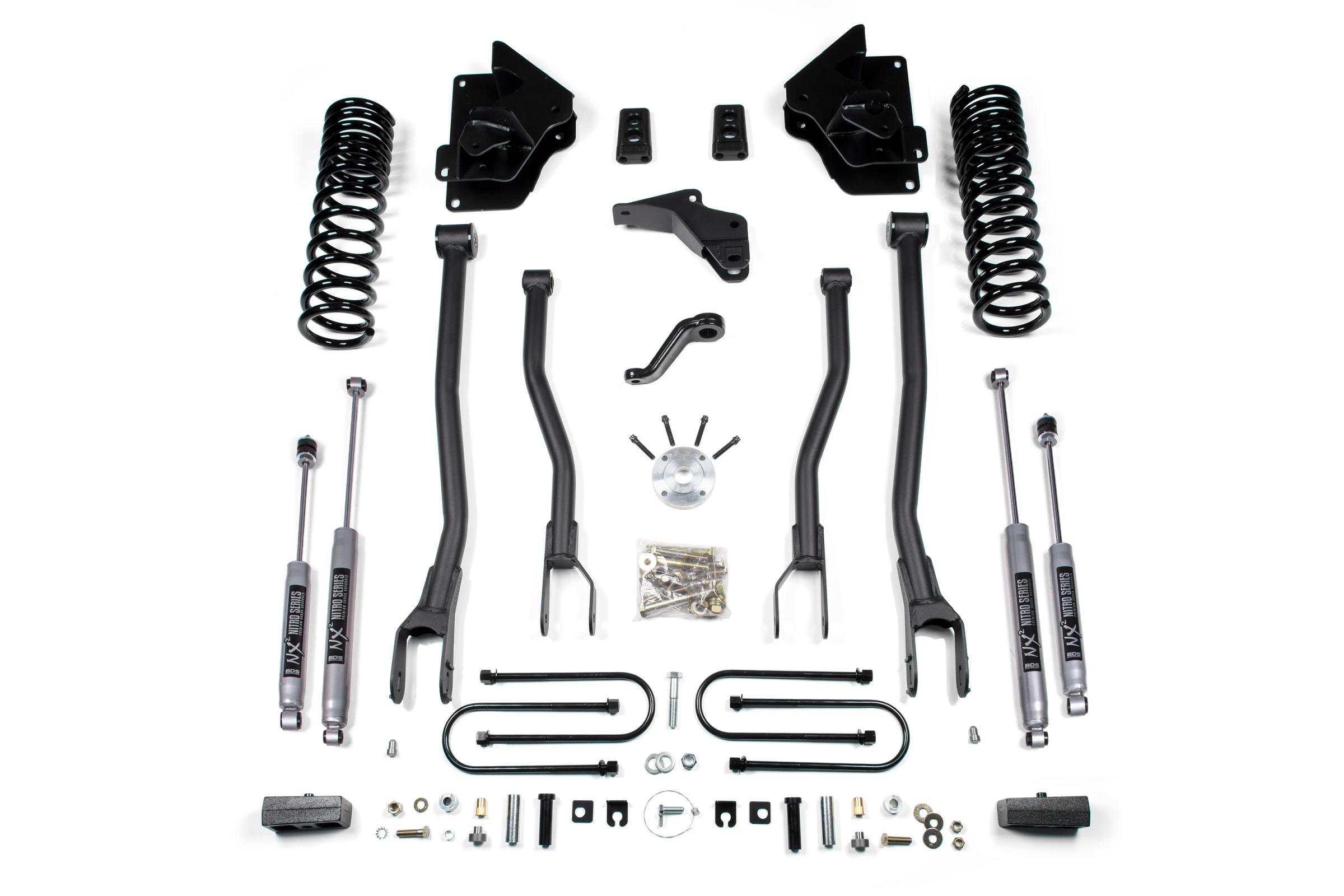 BDS Suspension BDS1613FPE - 4 Inch Lift Kit w/ 4-Link Ram 3500 13-18 4WD Gas 3 Inch Block Fox 2.5 Performance Elite
