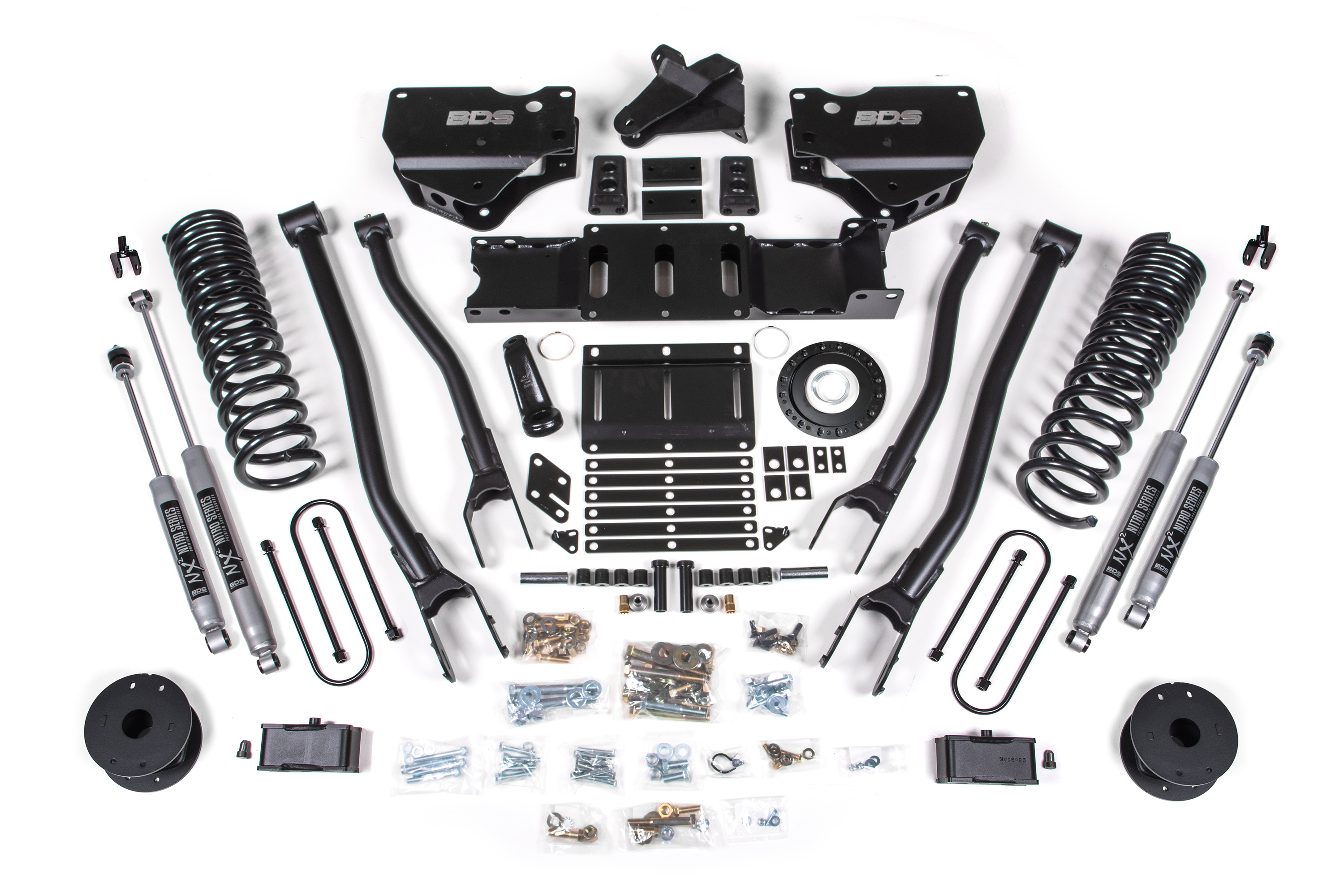 BDS Suspension BDS1721H - 4 Inch Lift Kit w/ 4-Link Ram 3500 w/ Rear Air Ride 19-24 4WD Diesel 8 Bolt NX2 Nitro Shocks BDS Suspension BDS1721H - 4 Inch Lift Kit w/ 4-Link Ram 3500 w/ Rear Air Ride 19-24 4WD Diesel 8 Bolt NX2 Nitro Shocks