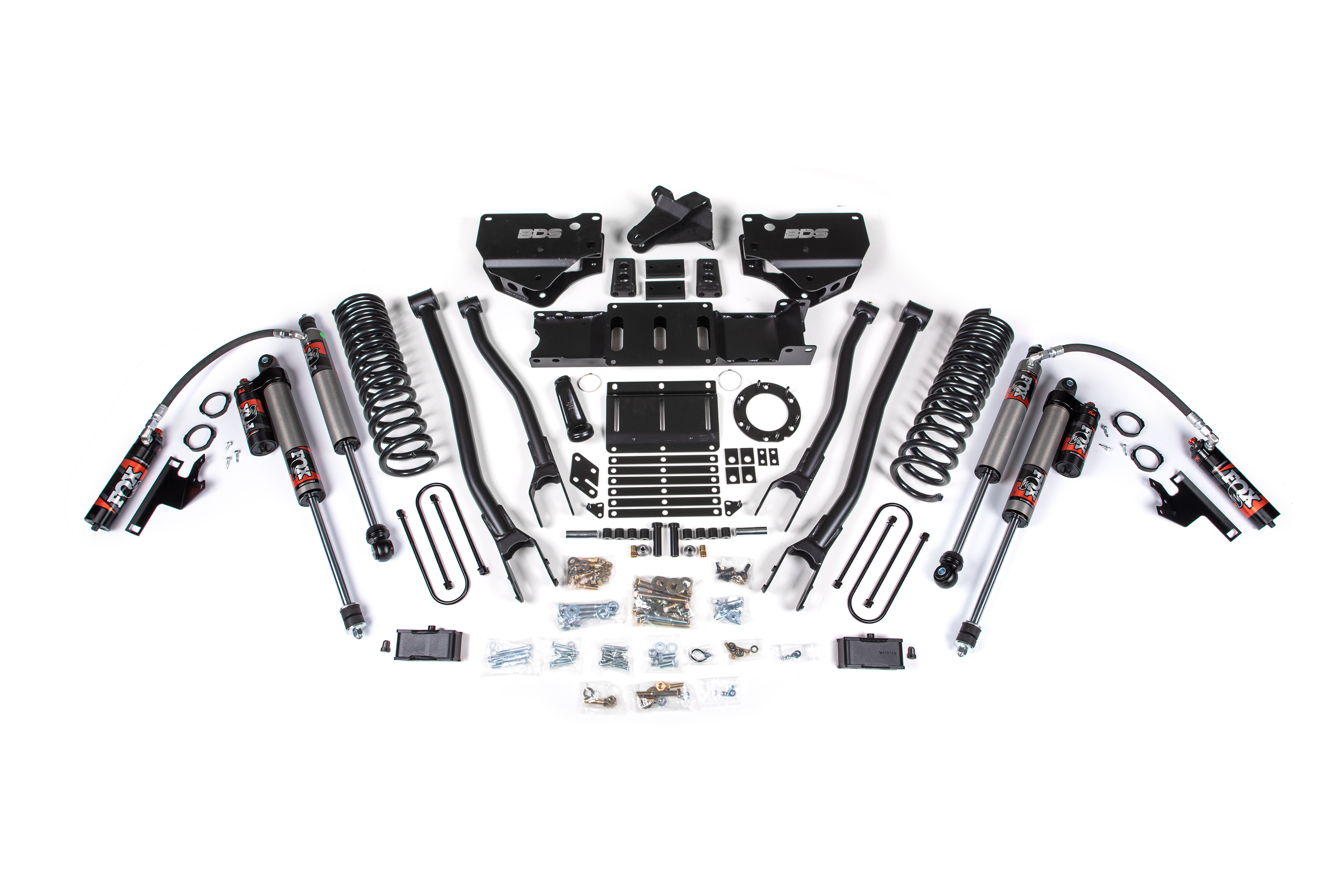 BDS Suspension BDS1693FPE - 6 Inch Lift Kit w/ 4-Link Ram 3500 19-24 4WD Diesel With Facotry Rear Overload Leaf 8 Bolt Fox 2.5 Performance Elite BDS Suspension BDS1693FPE - 6 Inch Lift Kit w/ 4-Link Ram 3500 19-24 4WD Diesel With Facotry Rear Overload Leaf 8 Bolt Fox 2.5 Performance Elite