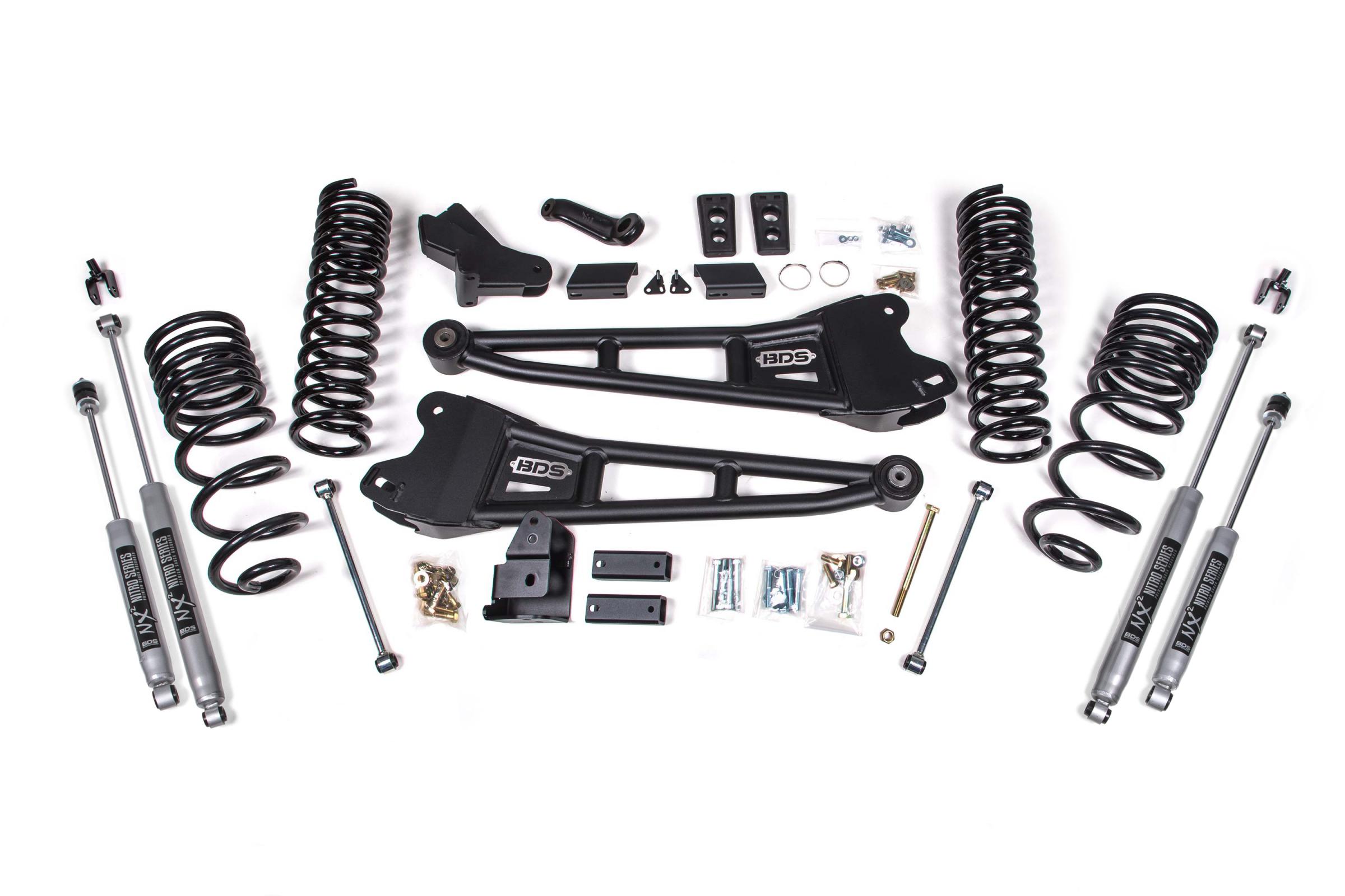 BDS Suspension BDS1763H - 4 Inch Lift Kit w/ Radius Arm Ram 2500 14-18 4WD Gas NX2 Nitro Shocks
