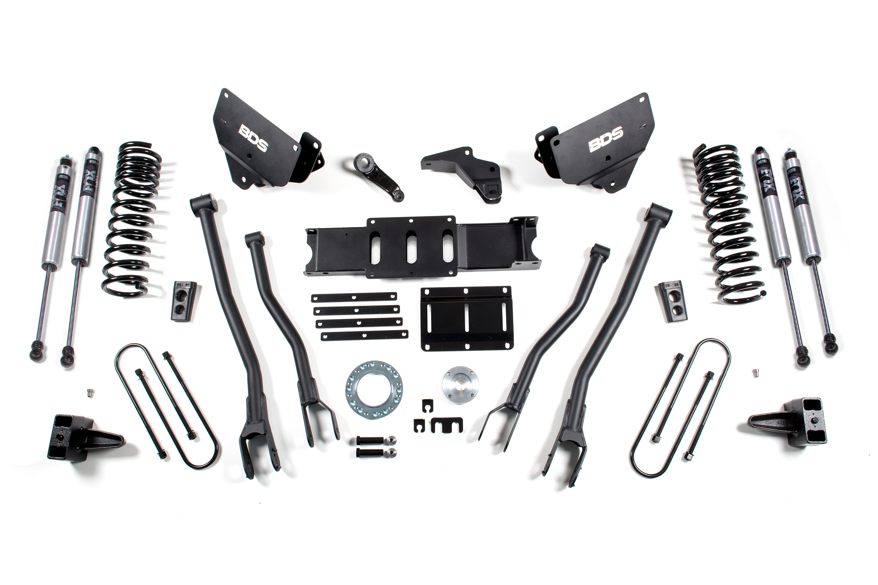 BDS Suspension BDS1780FS - 5.5 Inch Lift Kit w/ 4-Link Ram 3500 13-18 4WD Gas 4 Inch Block Kit Fox 2.0 Performance Shocks