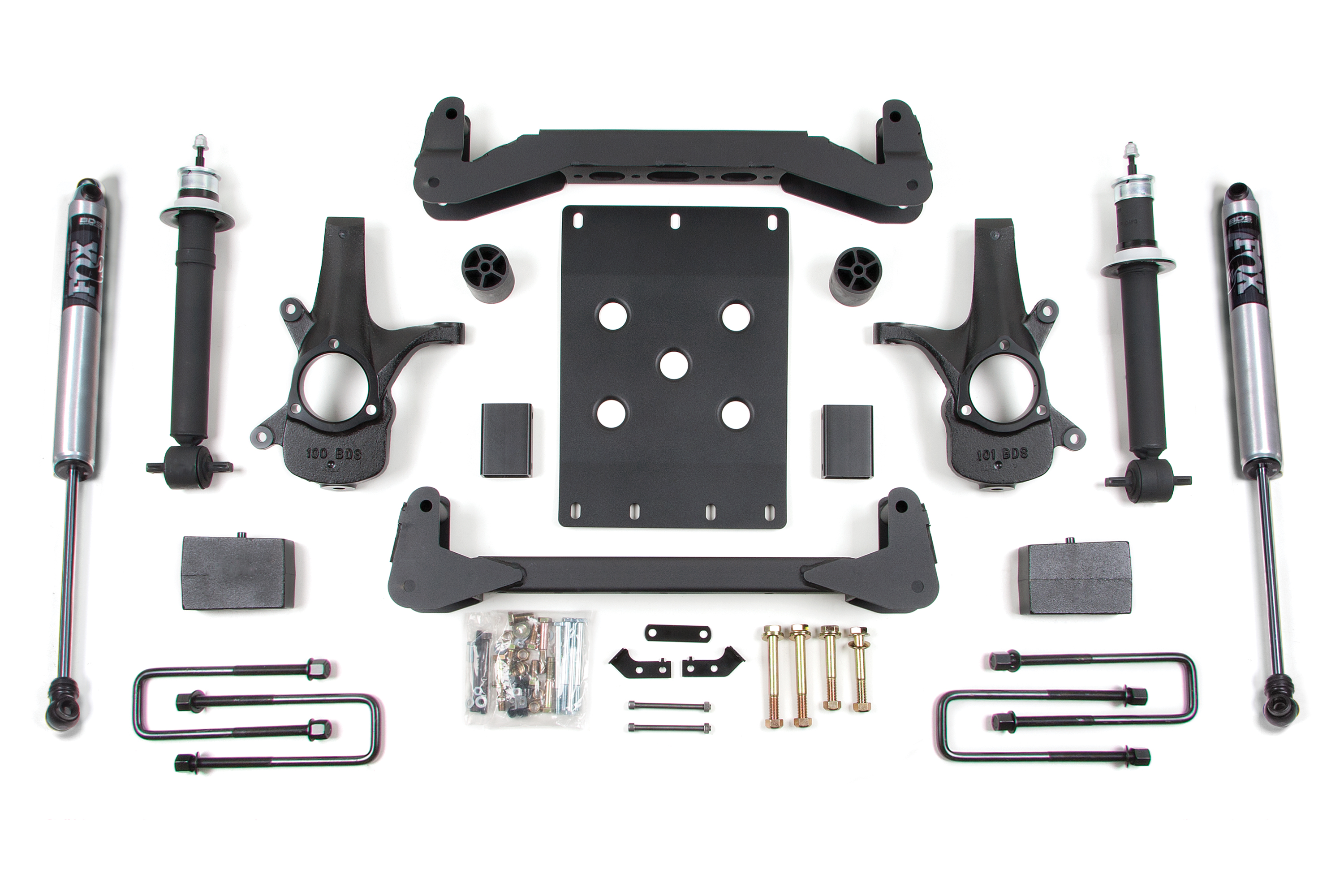 BDS Suspension BDS186FS - 4 Inch Lift Kit Silverado/Sierra 1500 07-13 2WD 5 Inch Block Fox 2.0 Performance