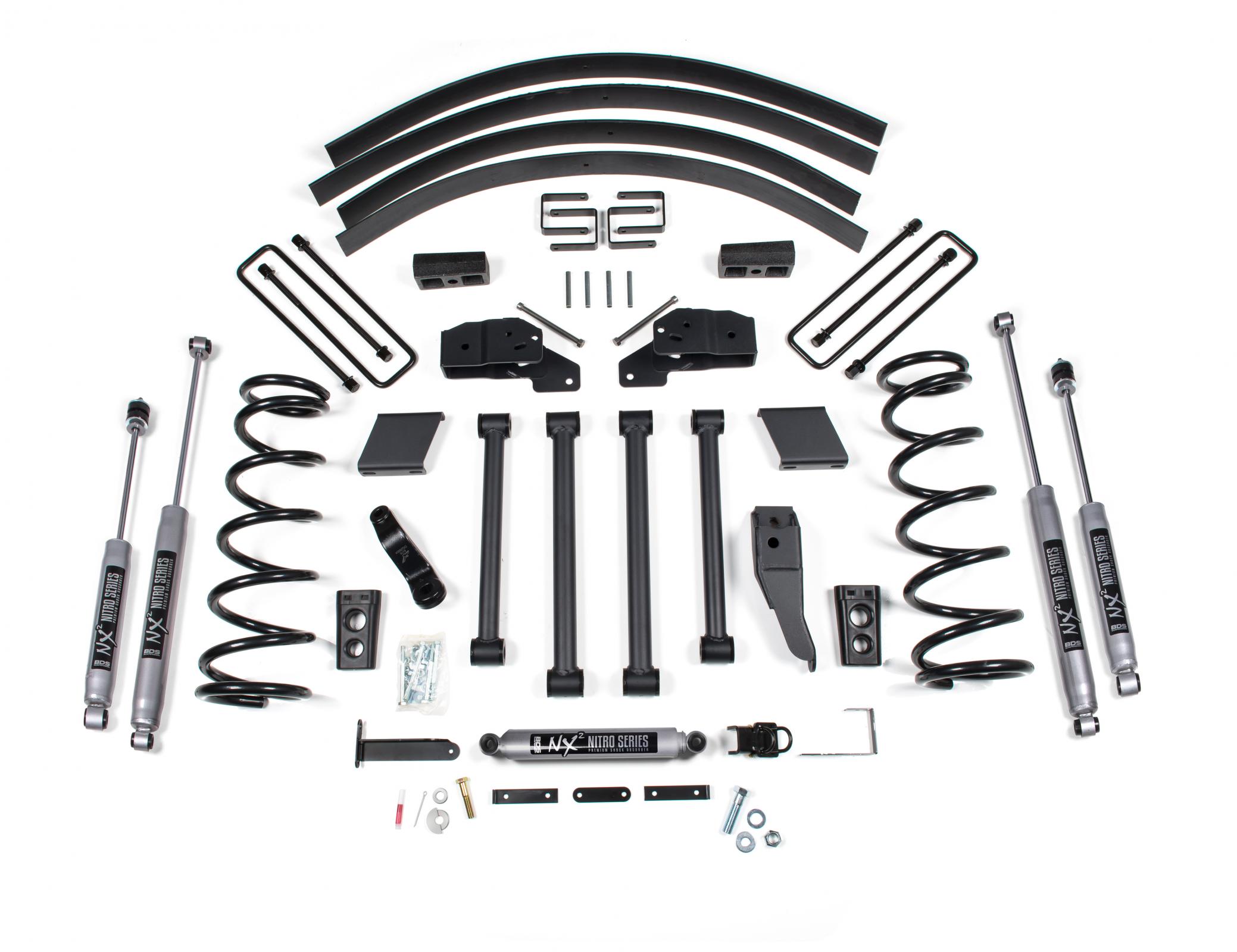 BDS Suspension BDS211H - 4.5 Inch Lift Kit Dodge Ram 2500/3500 94-99 4WD Block Kit Without Factory Overload NX2 Nitro