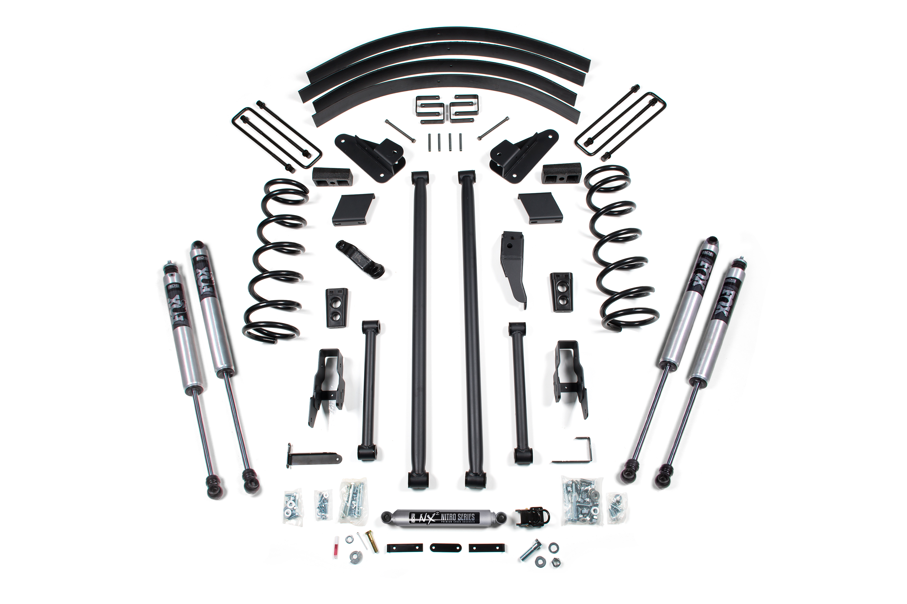 BDS Suspension BDS219FS - 5 Inch Lift Kit Long Arm Conversion Dodge Ram 2500/3500 00-02 4WD Block Kit Without Factory Overload Fox 2.0 Performance Shocks