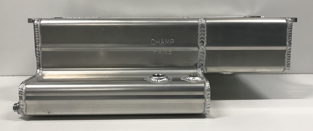 Champ Pans PRO1106KO - SBC Alm Pro Oil Pan Wet Sump w/RH Kickout Champ Pans PRO1106KO - SBC Alm Pro Oil Pan Wet Sump w/RH Kickout