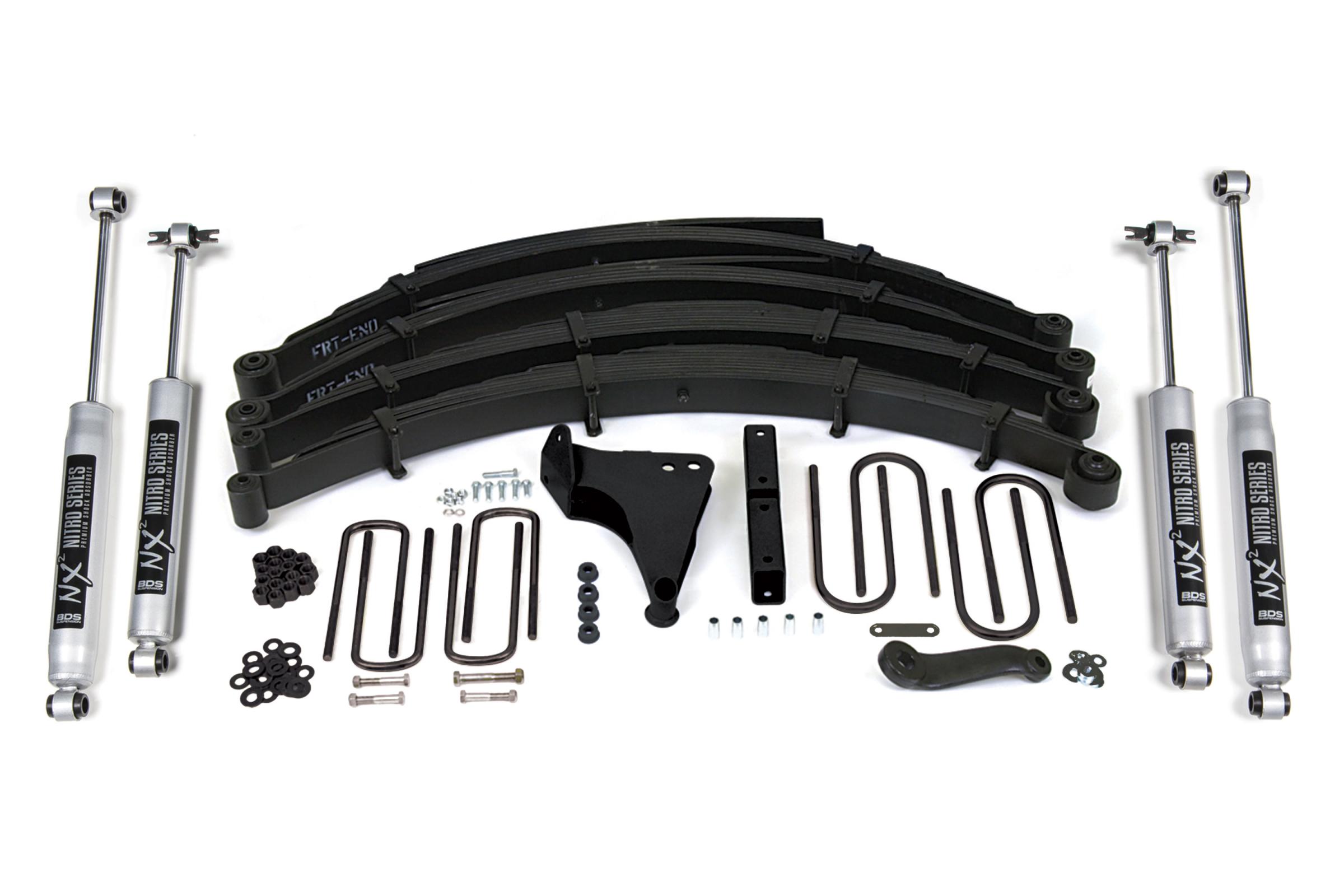 BDS Suspension BDS312H - 8 Inch Lift Kit Ford F250/F350 Super Duty 99-04 4WD Square U Bolt Before 2-28-99 NX2 Nitro