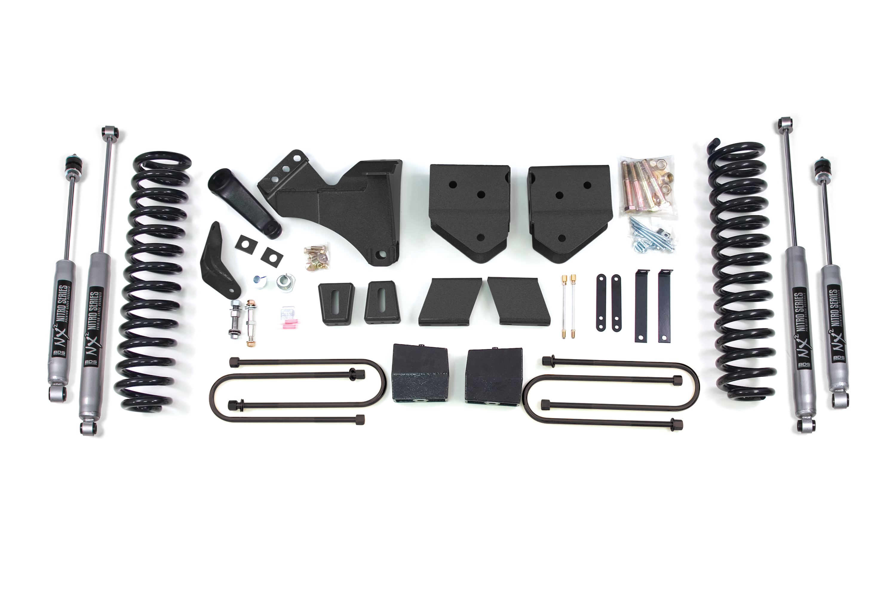 BDS Suspension BDS334H - 6 Inch Lift Kit Ford F250/F350 Super Duty 05-07 4WD Gas 5 Inch Block with Overload NX2 Nitro