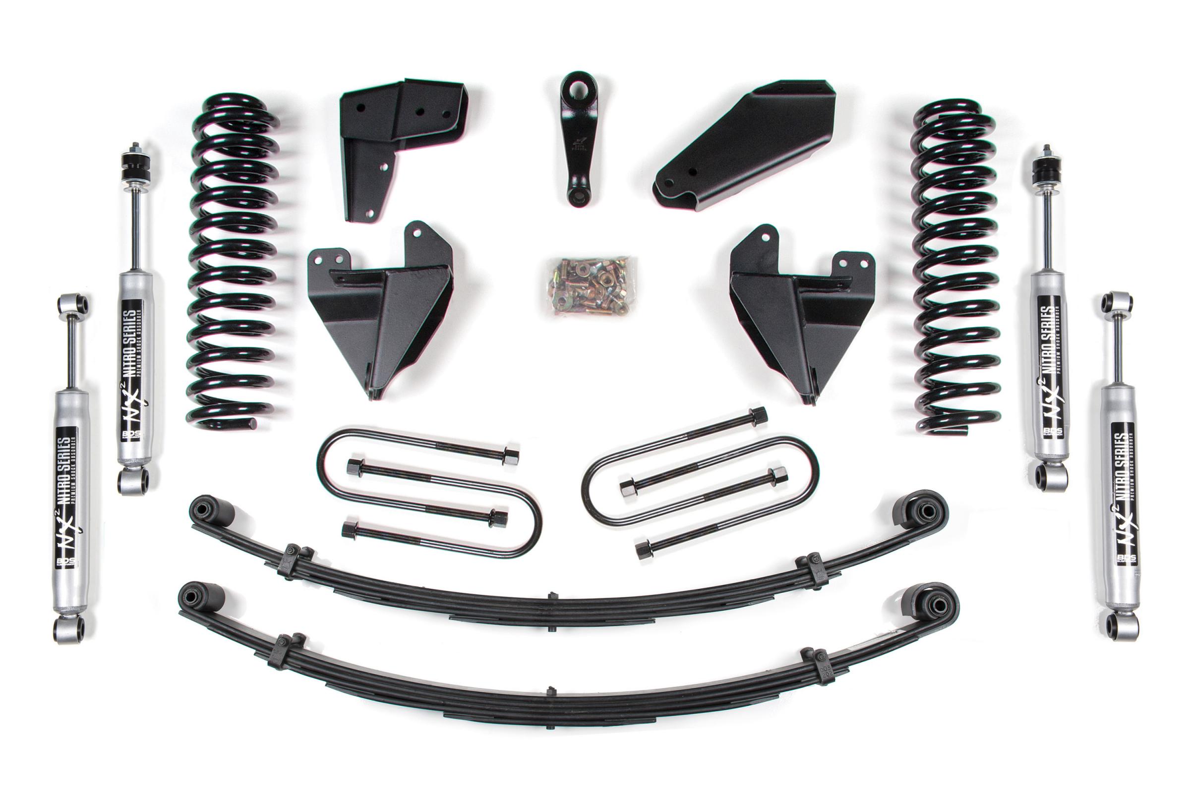 BDS Suspension BDS367H - 6 Inch Lift Kit w/ Radius Arm Ford F150/Bronco 80-96 4WD Block and Add A Leaf NX2 Nitro
