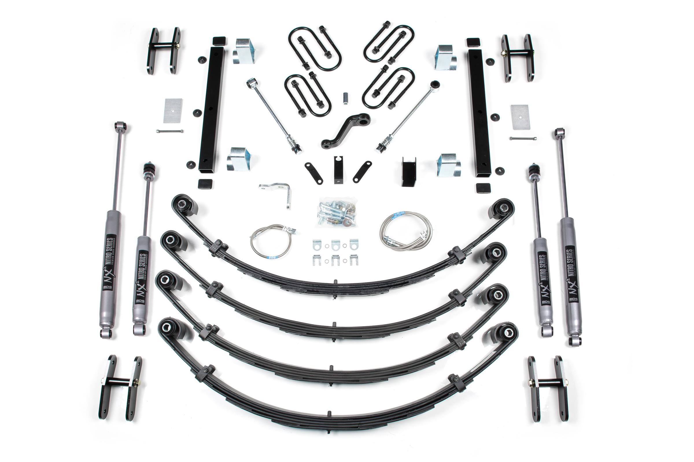 BDS Suspension BDS412H - 4.5 Inch Lift Kit Jeep Wrangler YJ 87-95 Heavy Duty Leaf Spring NX2 Nitro