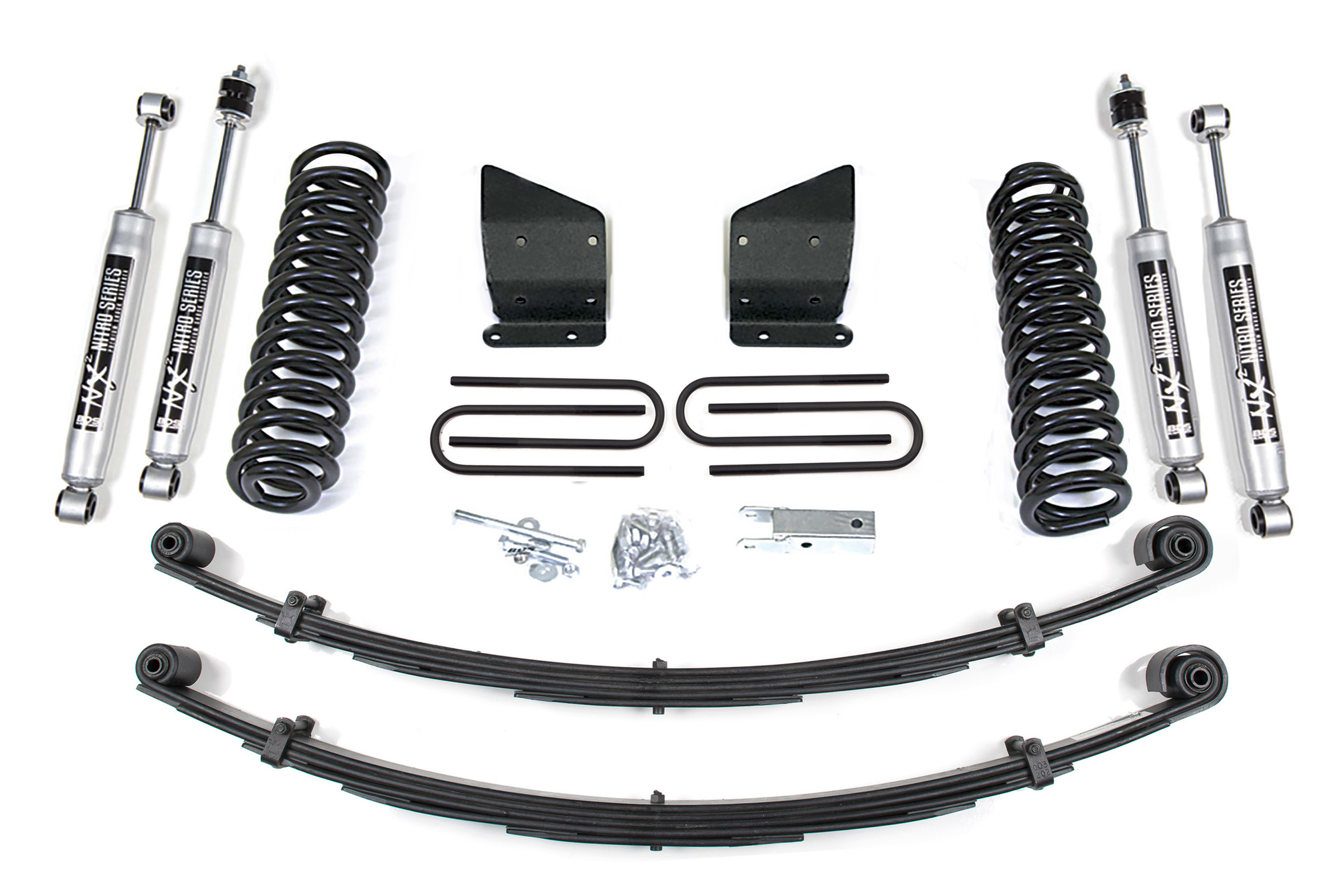 BDS Suspension BDS527H - 6 Inch Lift Kit Ford Bronco 78-79 4WD Standard Front Shock Leaf Springs NX2 Nitro