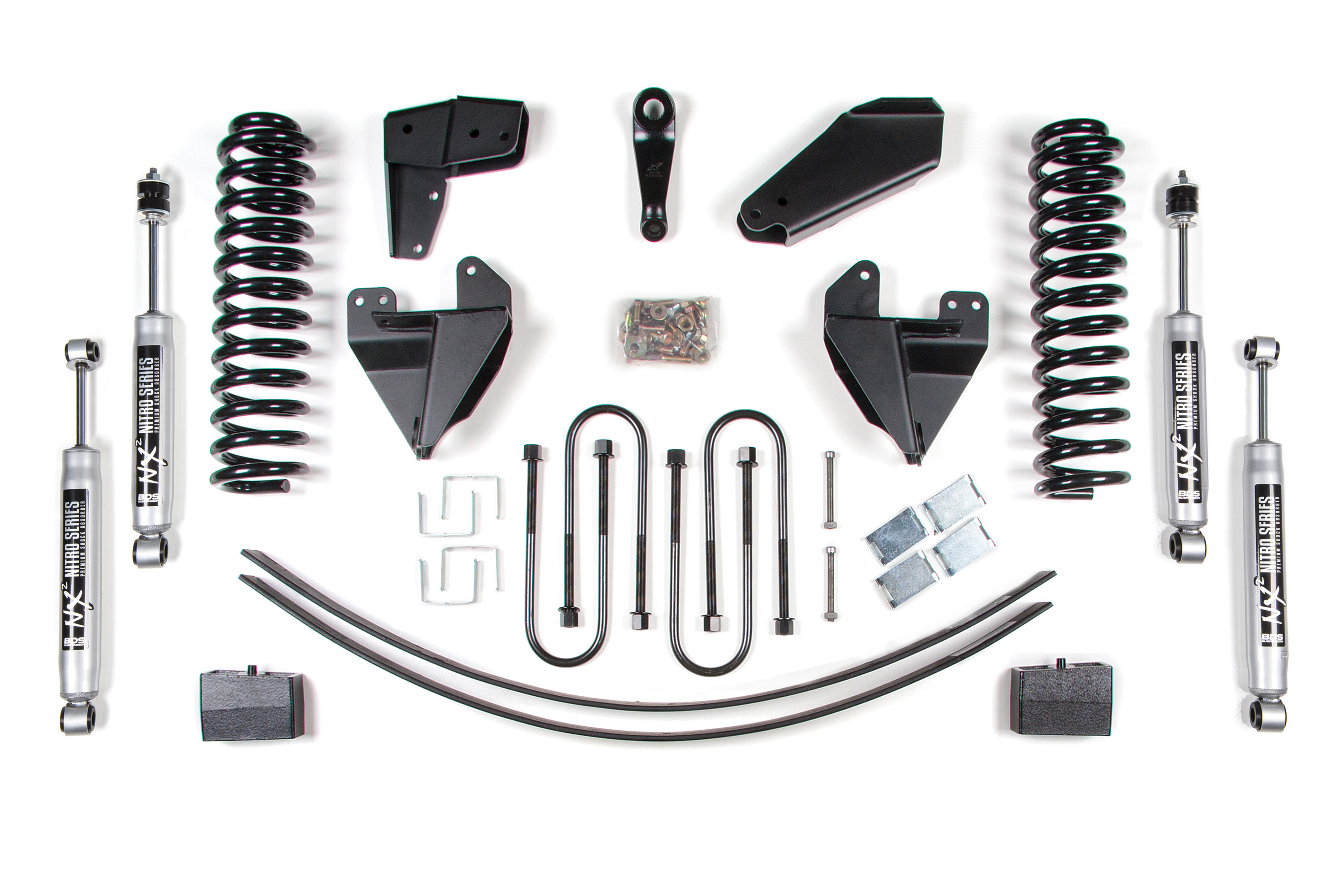 BDS Suspension BDS509H - 6 Inch Lift Kit Ford F100/F150 80-96 4WD 4 Inch Block Kit with Add A Leaf NX2 Nitro