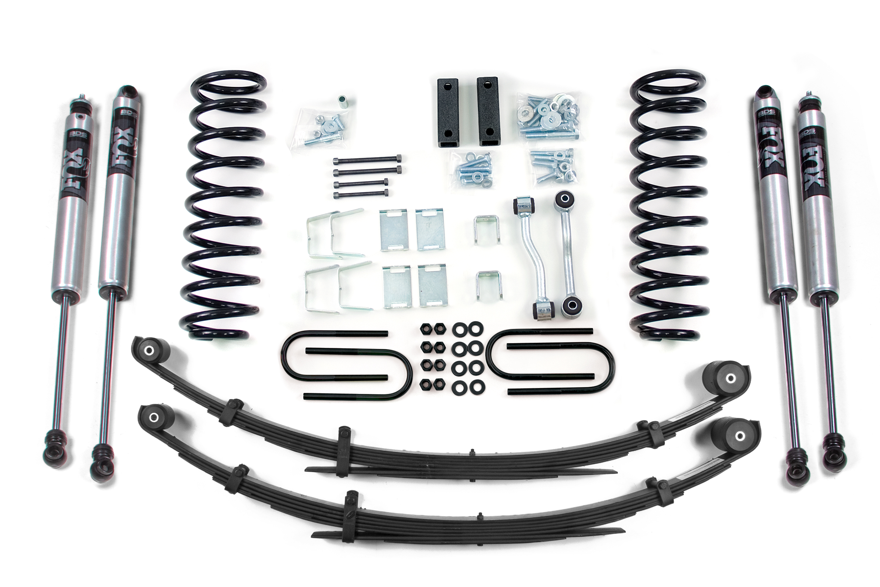 BDS Suspension BDS432FS - 3 Inch Lift Kit Jeep Cherokee XJ 84-01 Chrysler 8.25 Leaf Springs Fox 2.0 Performance