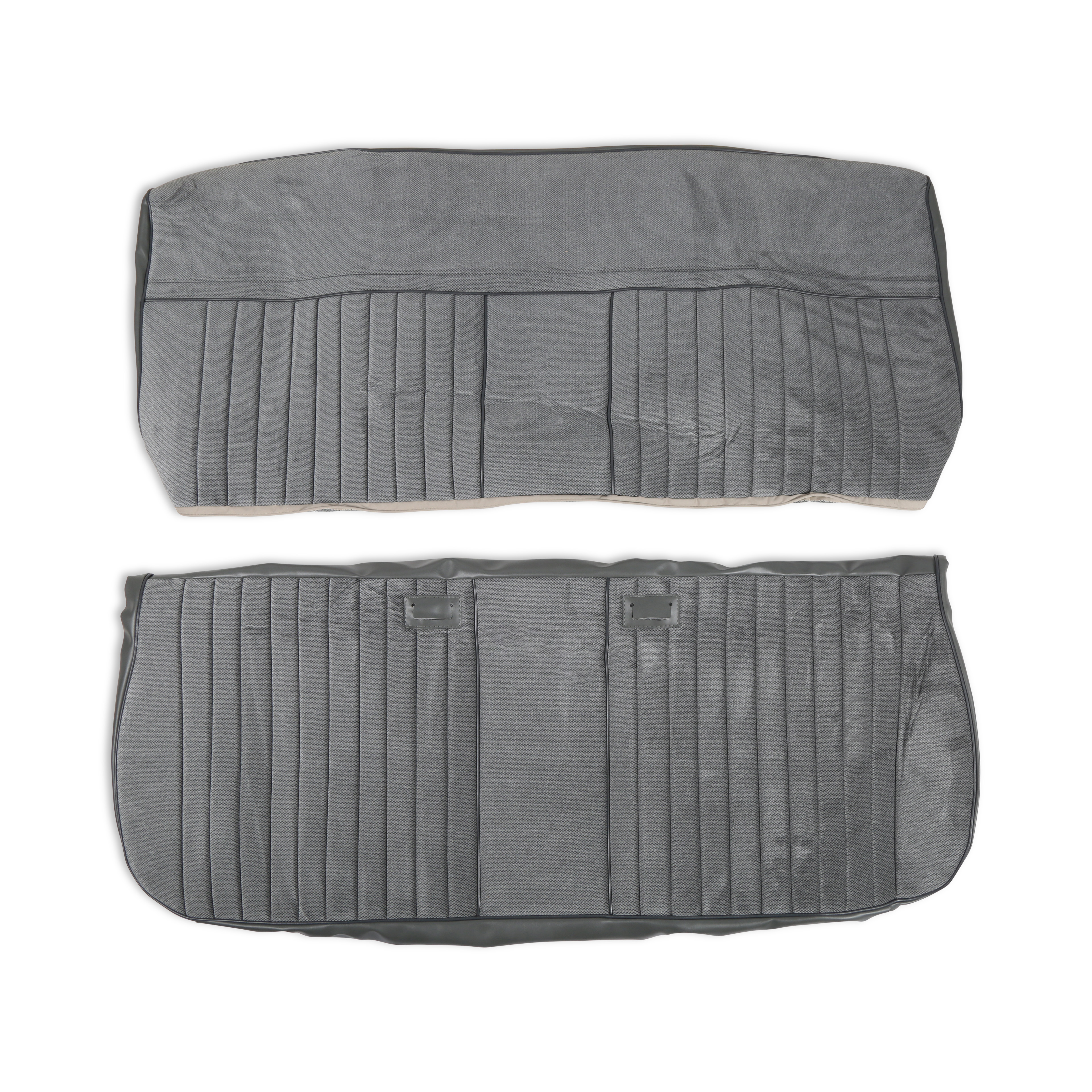 Brothers Trucks 05-324 - Seat Upholstery Kit - Deluxe Pleat Cloth/Vinyl - Grey/Charcoal