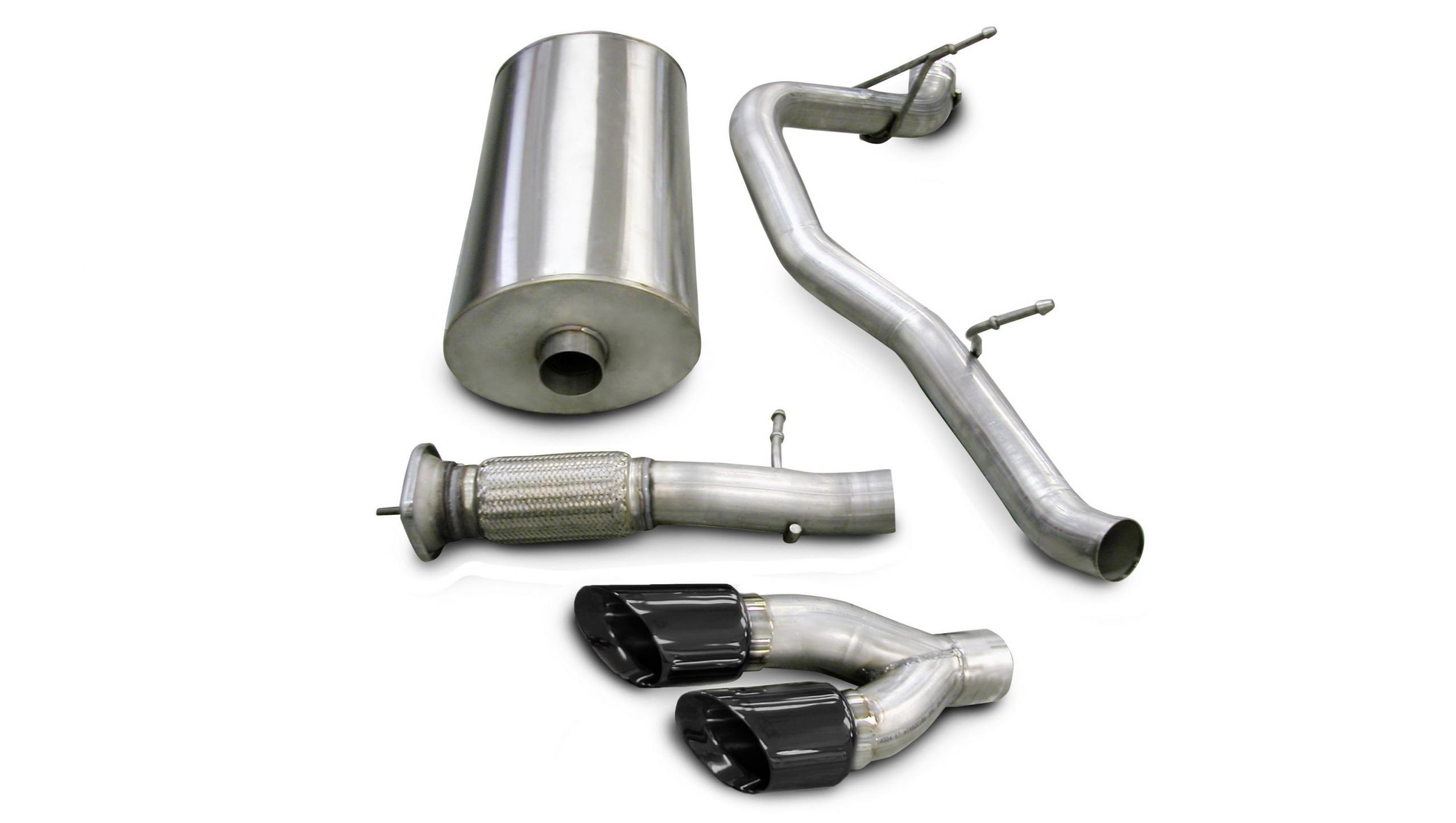 Corsa Performance 14219BLK - 3.0 Inch Cat-Back Single Side Exit with Twin 4.0 Inch Black PVD Pro-Series Tips  Performance