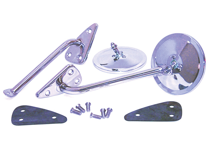 Brothers Trucks COMS3RC - Complete Mirror Set-Chrome/Stainless-Round/Ribbed - Pair Brothers Trucks COMS3RC - Complete Mirror Set-Chrome/Stainless-Round/Ribbed - Pair