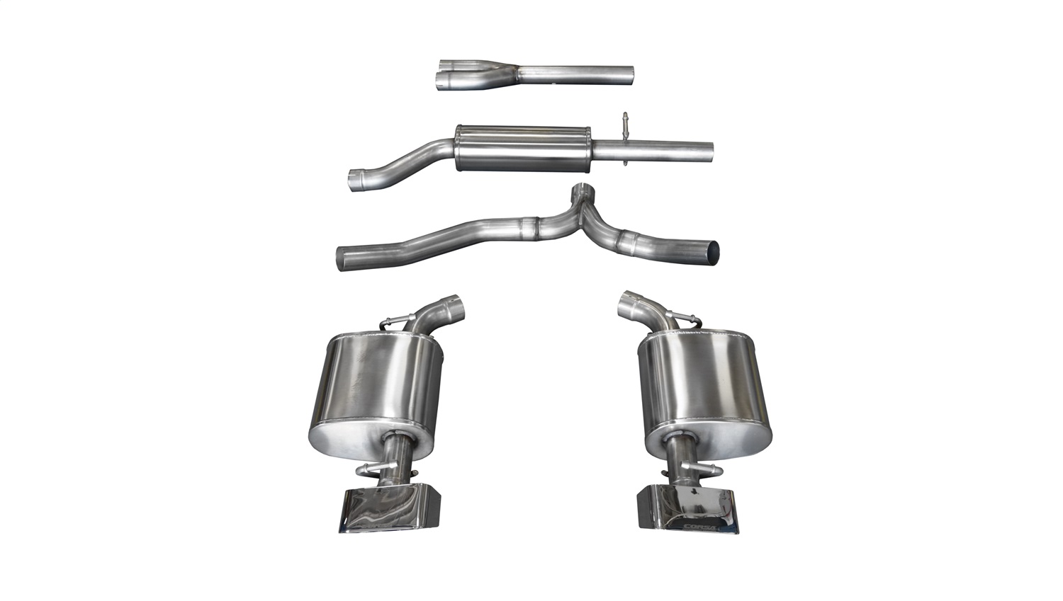 Corsa Performance 14472 - 2.5in. Cat-Back Dual Rear Exit with GTX2 Polished Tips